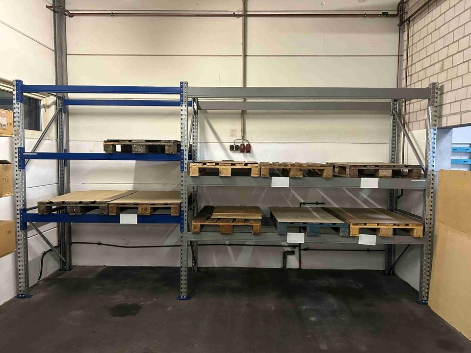Palettenregal – Grund H250xT105xB270 cm + Anbau H250xT105xB180 cm